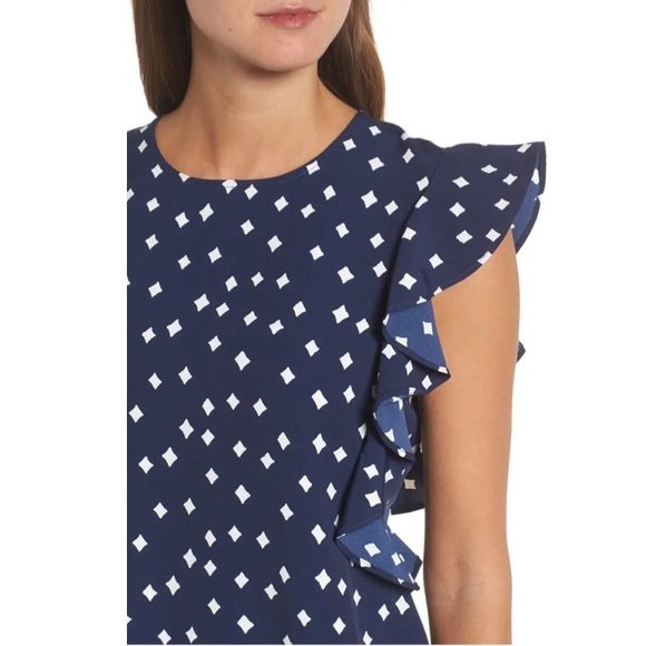 SOLD Diamond Print A-Line Flounce Dress - Picture 4 of 5